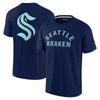 FANATICS SIGNATURE UNISEX FANATICS SIGNATURE NAVY SEATTLE KRAKEN ELEMENTS SUPER SOFT SHORT SLEEVE T-SHIRT