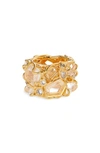 Zimmermann Crystal Swirl Ring In Gold/ Transparent Quartz