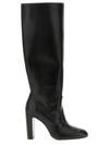 Stuart Weitzman Babette Leather Tube Boot In Black
