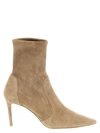 Stuart Weitzman Stuart 100mm Ankle Boots In Beige