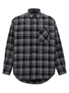 OFF-WHITE CHECK FLANNEL PADDED CASUAL JACKETS, PARKA GRAY