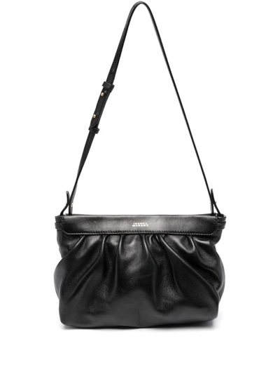 Isabel Marant Embellished Ruched Clutch Bag In Black