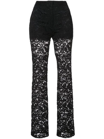 Adam Lippes Short Lined Lace Trousers In Black