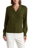 BY DESIGN BY DESIGN MILEY JOHNNY COLLAR PULLOVER SWEATER