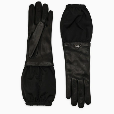 Prada Black Leather Gloves