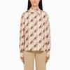 Etro Paisley Printed Silk Charmeuse Shirt In White