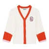 Kenzo Logo-patch Cable-knit Cardigan In White