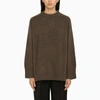 Loulou Studio Brown Wide Crew-neck Jumper In Brown