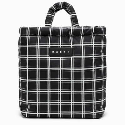 Marni Black Nylon Bag With Check Pattern