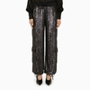 P.A.R.O.S.H BLUE SEQUIN CARGO TROUSERS