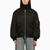 Off-white Off White Oversized Nylon Bomber Jacket In Black