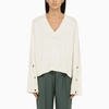 LOULOU STUDIO LOULOU STUDIO IVORY WOOL AND CASHMERE JUMPER