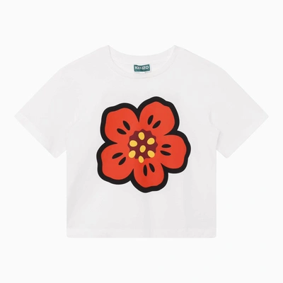 Kenzo Kids' White T-shirt For Children With Flower Print