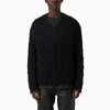 1989 Studio Black Mohair Blend Cardigan In Black
