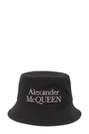 Alexander Mcqueen Black And White Reversible Bucket Hat With Logo Embroidery In Polyamide Man In Multicolor