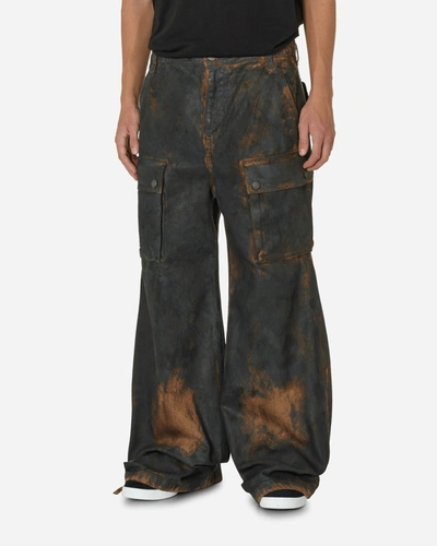 Guess Usa Combat Coated Paint Pants In Brown