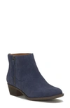 Lucky Brand Blandre Ankle Boot In Navy Blazer Oil Suede