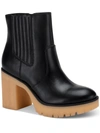 Sun + Stone Lennii Womens Faux Leather Platform Ankle Boots In Black