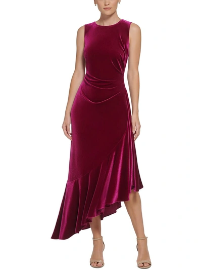 Eliza J Womens Velvet Long Cocktail And Party Dress In Pink