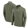 Fanatics Branded Olive Wisconsin Badgers Oht Military Appreciation Titan Raglan Quarter-zip Jacket In Olive
