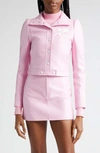 Courrèges Reedition Vinyle Cropped Jacket In Pink