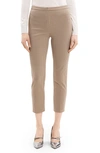 Theory Slim Fit Cropped Houndstooth Pants In Beige Multi