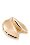 Bey-berk Gold Fortune Cookie Box In Gold