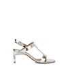 Aquatalia Rosetta Metallic Slingback Sandals In Silver
