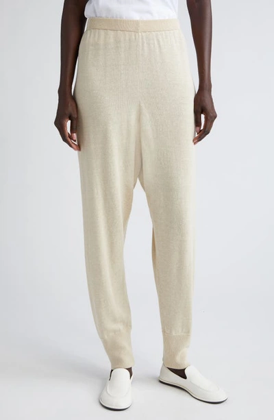The Row Dalbero Drop-crotch Linen-silk Jogger Trousers In Ivory