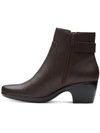 CLARKS EMILY HOLLY WOMENS LEATHER LACELESS ANKLE BOOTS