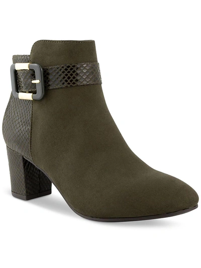 Karen Scott Ivvy Womens Zipper Almond Toe Ankle Boots In Green