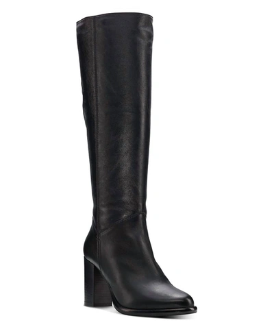 Ross & Snow Michela Weatherproof Leather Tall Boot In Black Metallic