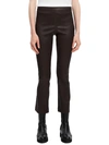 THEORY WOMENS LEATHER SLIM FLARED PANTS