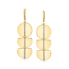 Ross-simons Diamond Geometric Drop Earrings In 18kt Gold Over Sterling In White
