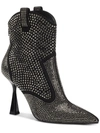 Inc Oaklynne Womens Rhinestone Pointed Toe Booties In Black