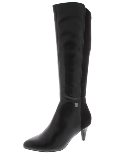 ALFANI HAKUU WOMENS FAUX LEATHER POINTED TOE KNEE-HIGH BOOTS