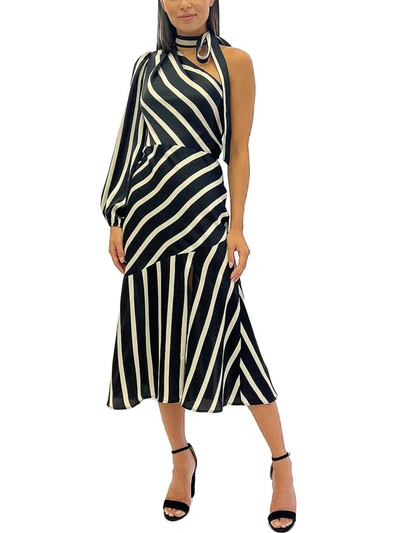 Sam Edelman Womens Satin Striped Midi Dress In Multi