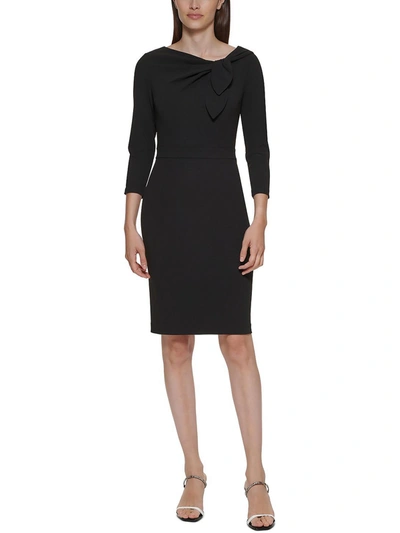 Calvin Klein Womens Three Quarter Sleeve Mini Wear To Work Dress In Black