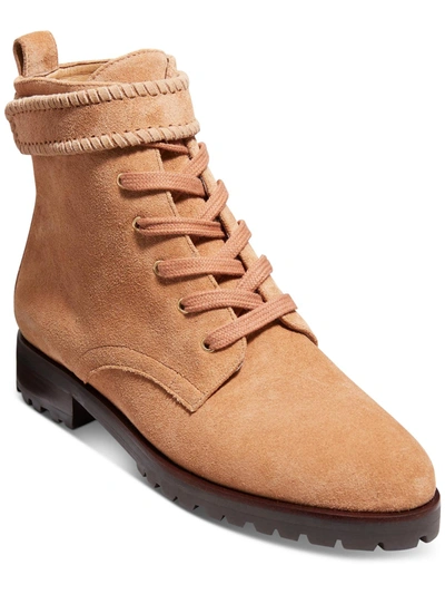 Jack Rogers Peyton Womens Suede Whipstitch Booties In Brown