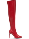 INC KEENAH WOMENS PATENT SQUARE TOE THIGH-HIGH BOOTS