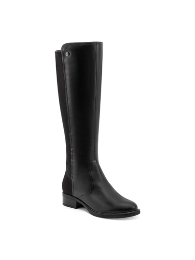 Easy Spirit Selani Womens Leather Tall Knee-high Boots In Black