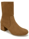 KENNETH COLE REACTION ROAD STRETCH WOMENS FAUX SUEDE BLOCK HEEL ANKLE BOOTS