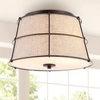 JONATHAN Y SILAS 14" 2-LIGHT RUSTIC FARMHOUSE IRON LED FLUSH MOUNT