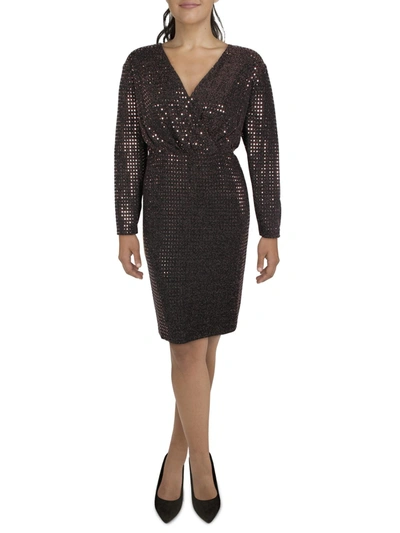 Calvin Klein Plus Womens Sequined Midi Cocktail And Party Dress In Multi
