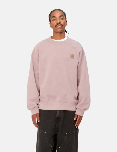 Carhartt Vista Logo-patch Cotton Sweatshirt In Pink