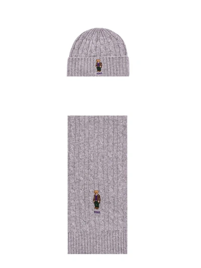 Polo Ralph Lauren Hat And Scarf In Grey