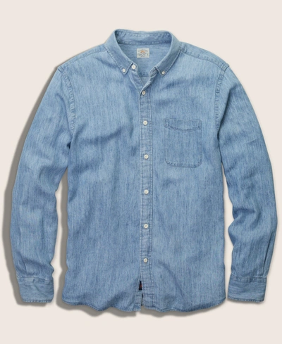 Faherty The Tried And True Chambray Shirt In Vintage Indigo
