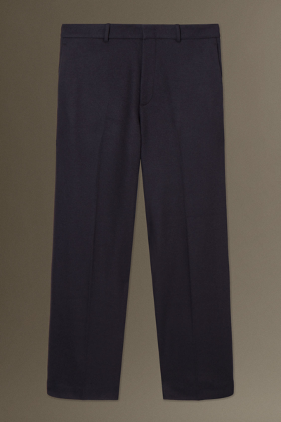Cos Wool-blend Jersey Trousers - Straight In Blue