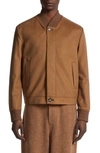 Zegna Water Repellent Elements Oasi Cashmere Bomber Jacket In Brown