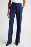 Lafayette 148 Gates Straight-leg Pants In Midnight Blue